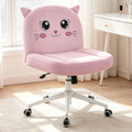 ALLGOD Armless Peach Vanity Chair, Cat Shape